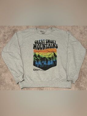 National Park Foundation Great Smoky Mountains Gray Pullover Sweatshirt Men’s XL